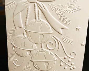 Embossed Christmas Ornament Card Fronts & Envelopes - 5 Pk.