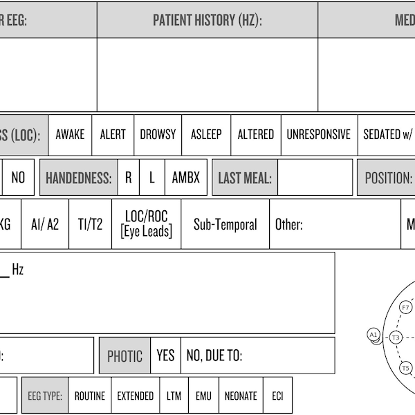 EEG Questionnaire Cheat Sheet | Printable