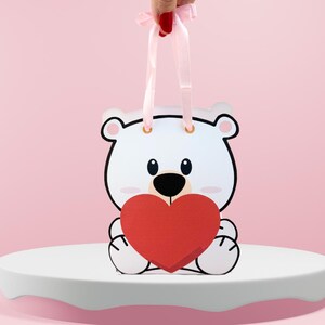 Niedliche Valentinstag Bär Geschenktüten Vorlage