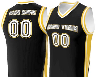 Custom Basketball Jerseys - Retro 3 Color Old School Design - Order Custom Shorts for a Complete Uniform - Team Name, Player Name and Number