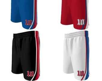 Old English Old School Style Custom Basketball Shorts Order Custom Jerseys for a Complete Uniform - Team Name, Player Name and Numbers