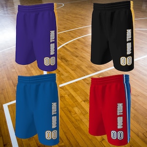 Retro 3-Color Custom Basketball Shorts: Old School Design