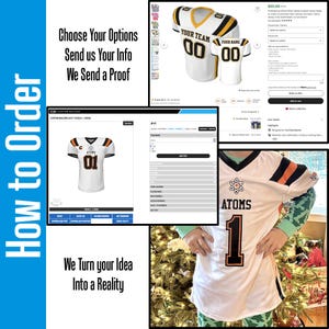 Find out how to order a custom sublimated jersey. Just submit your details including the names, numbers and any logos you want. Then we will send a mockup of the jersey.  Once approved your custom jersey is sent to production and will be shipped as quickly as possible.  Make sure to let us know if you need a rush.  There are faster shipping options available for a nominal charge.