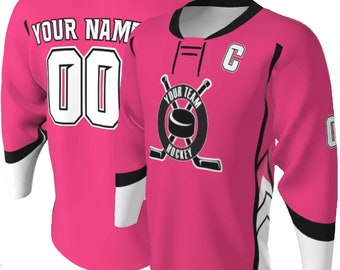 Custom Lace-Up Hockey Jersey: Sublimated Team Design, Name & Numbers