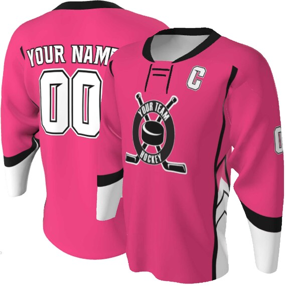 Faux Lace-Up Hockey Jersey: Custom Fully Sublimated Team Design, Name & Numbers Logo design