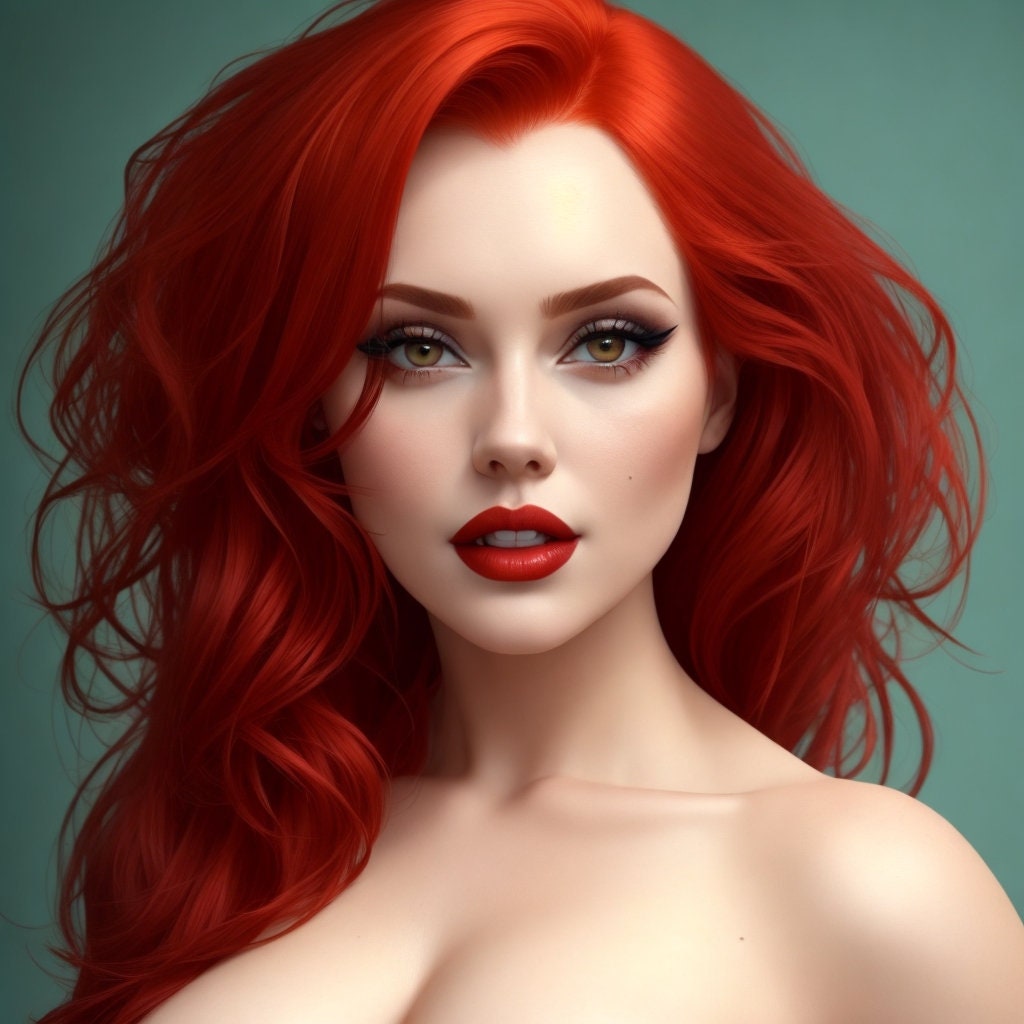 Sexy Red Hair Woman Pack 50 Photos Nude Download Now Etsy 