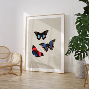 Schmetterling Art Print, Bunte Insekt Illustration, Natur Wand Dekor | Auf Luxus Papier gedruckt