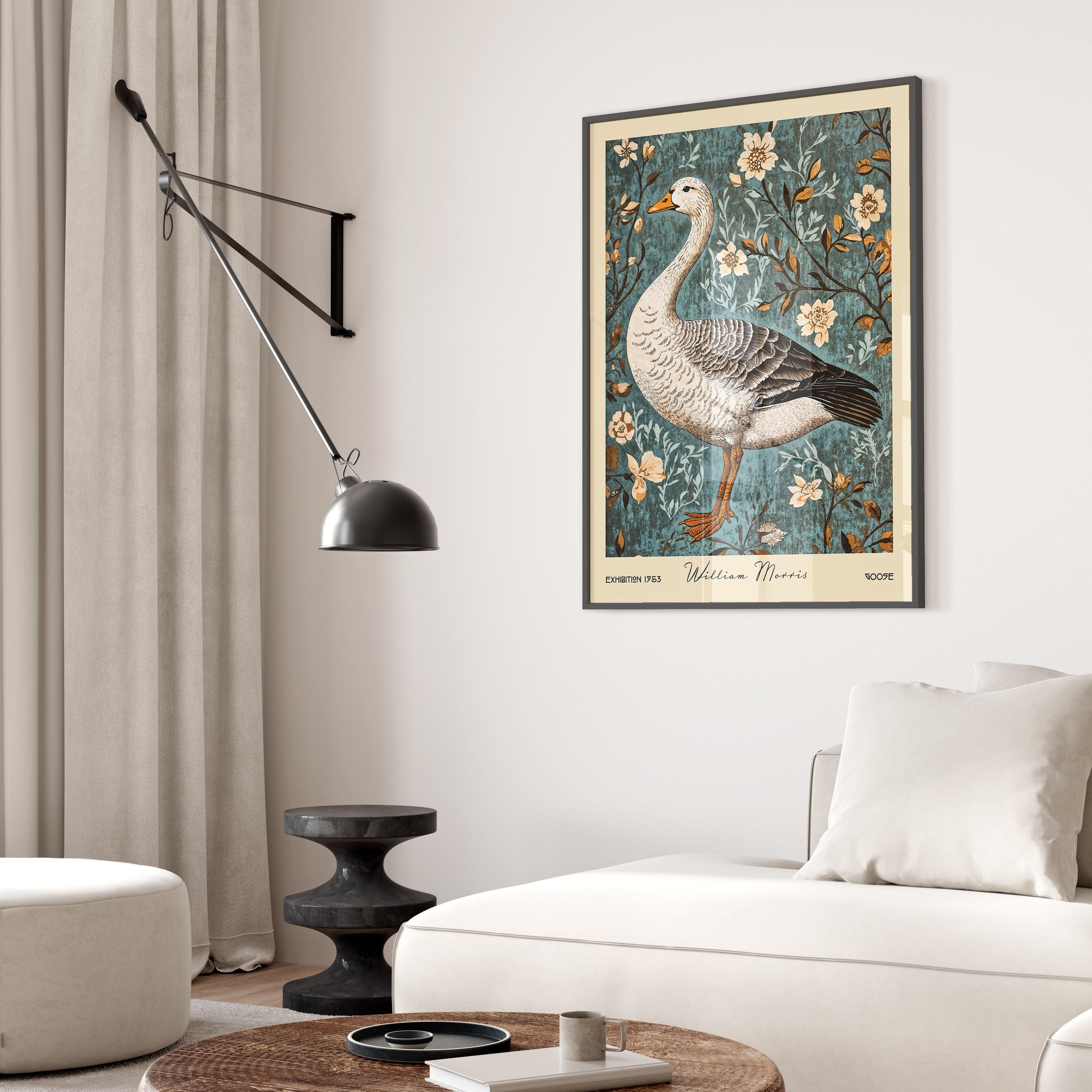 William Morris Goose Art Print - Animal Farm Poster - Floral Bird Wall ...