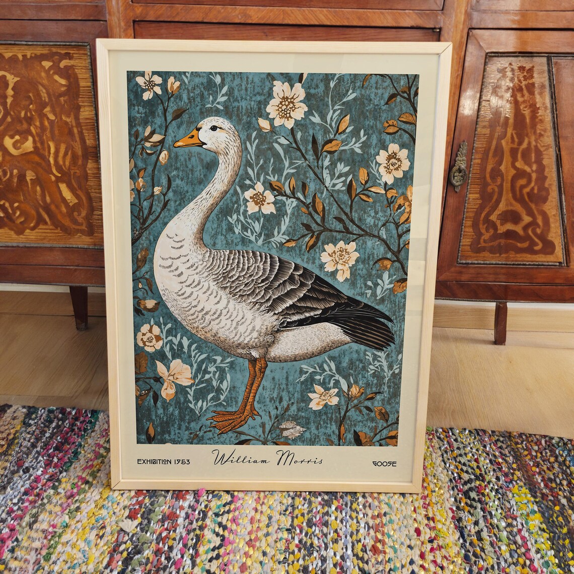 William Morris Goose Art Print - Animal Farm Poster - Floral Bird Wall ...