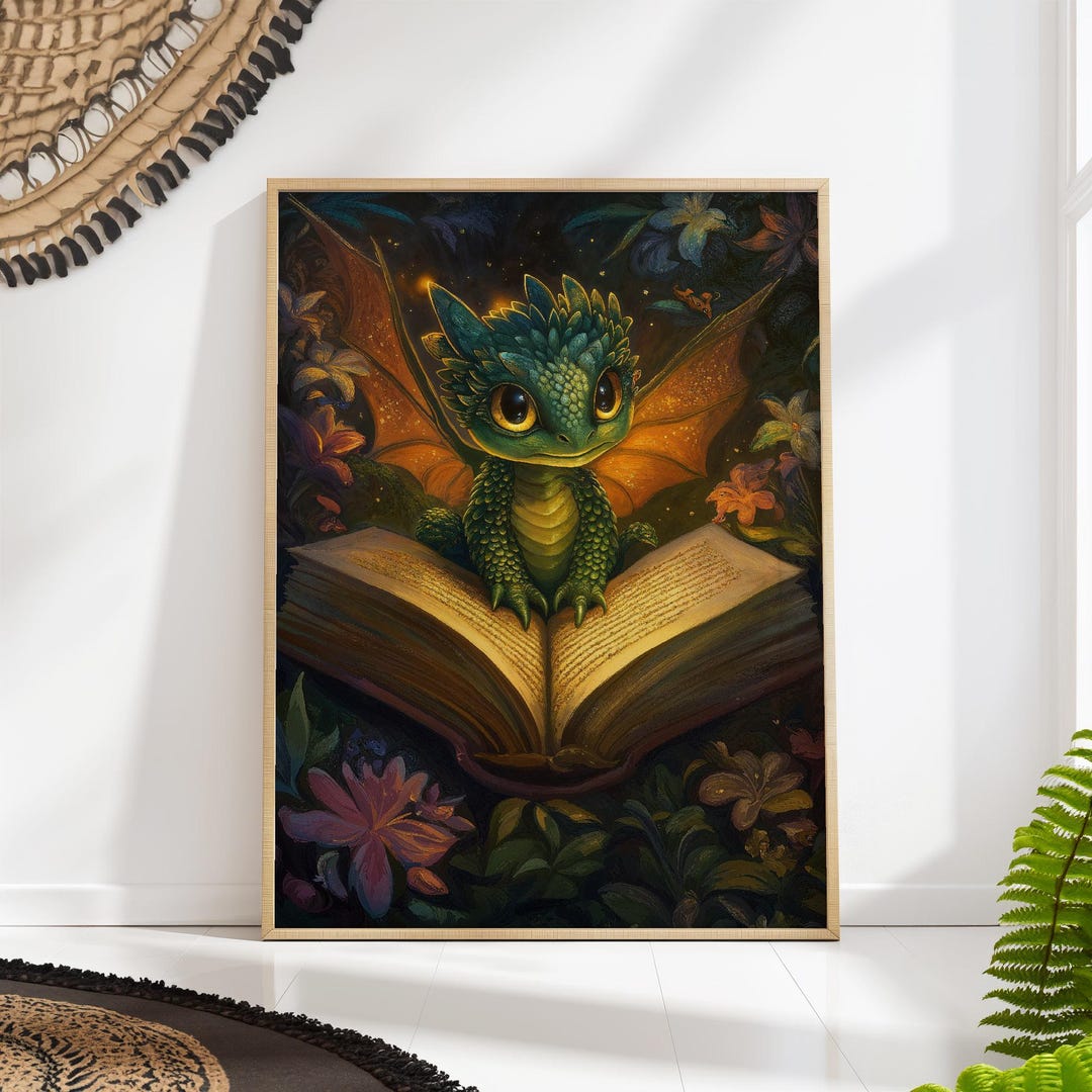 Baby Dragon Art Print, Fantasy Nursery Decor - Etsy