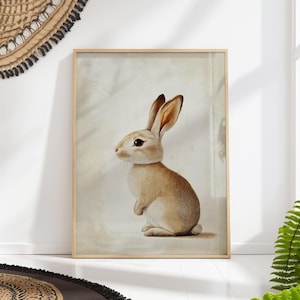 Bunny Nursery Art Print - Adorable Rabbit Poster - Cute Animal Wall Decor