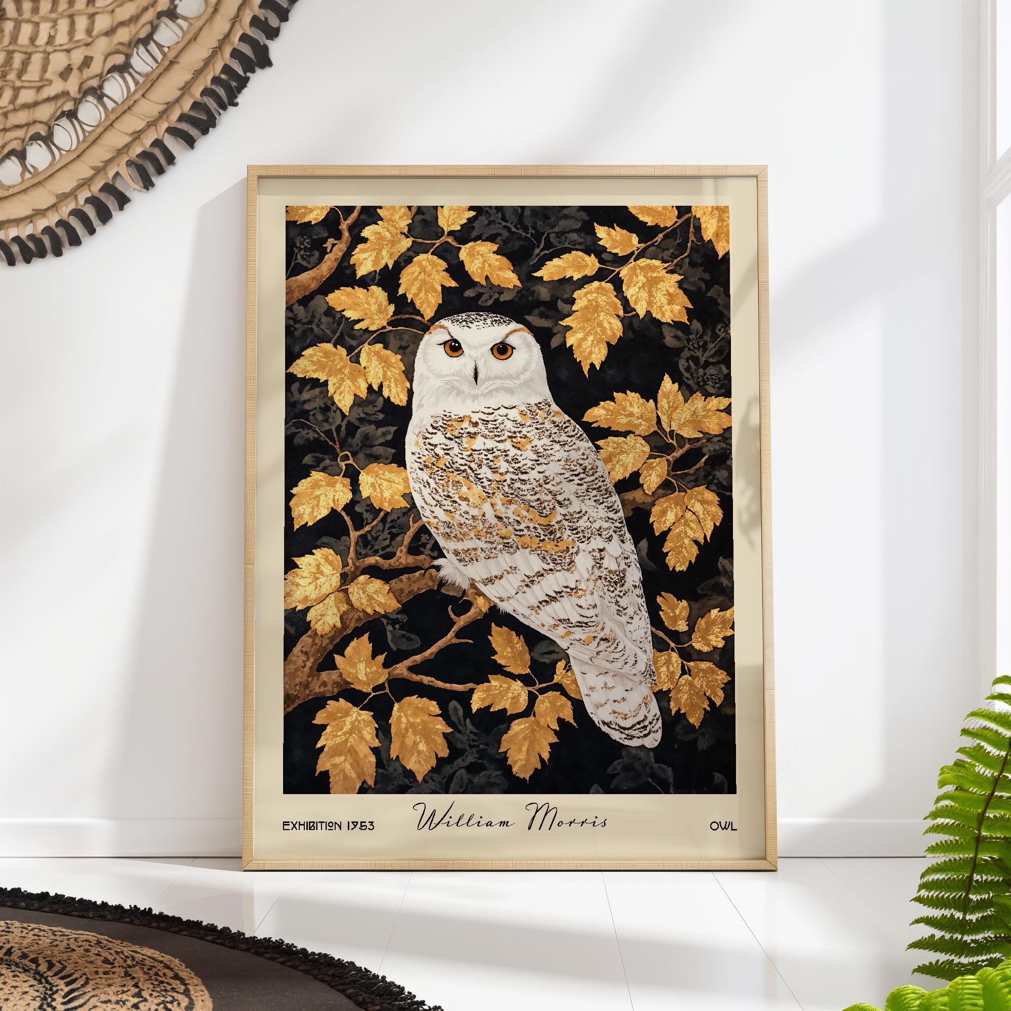 William Morris Owl Print - Nature Inspired Wall Art