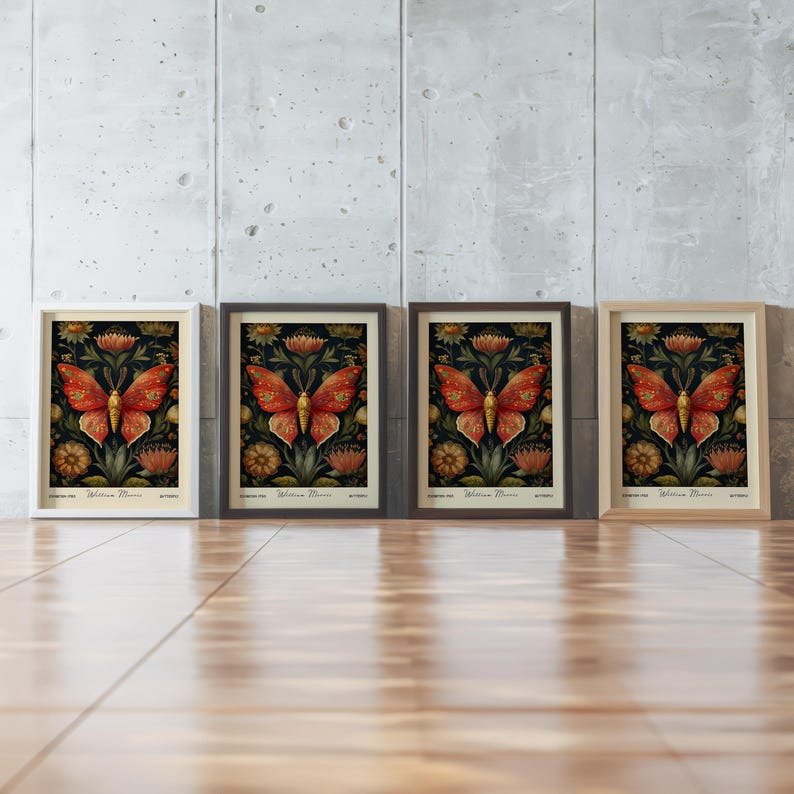William Morris Butterfly Art Print – Vintage Botanical Wall Decor - Etsy