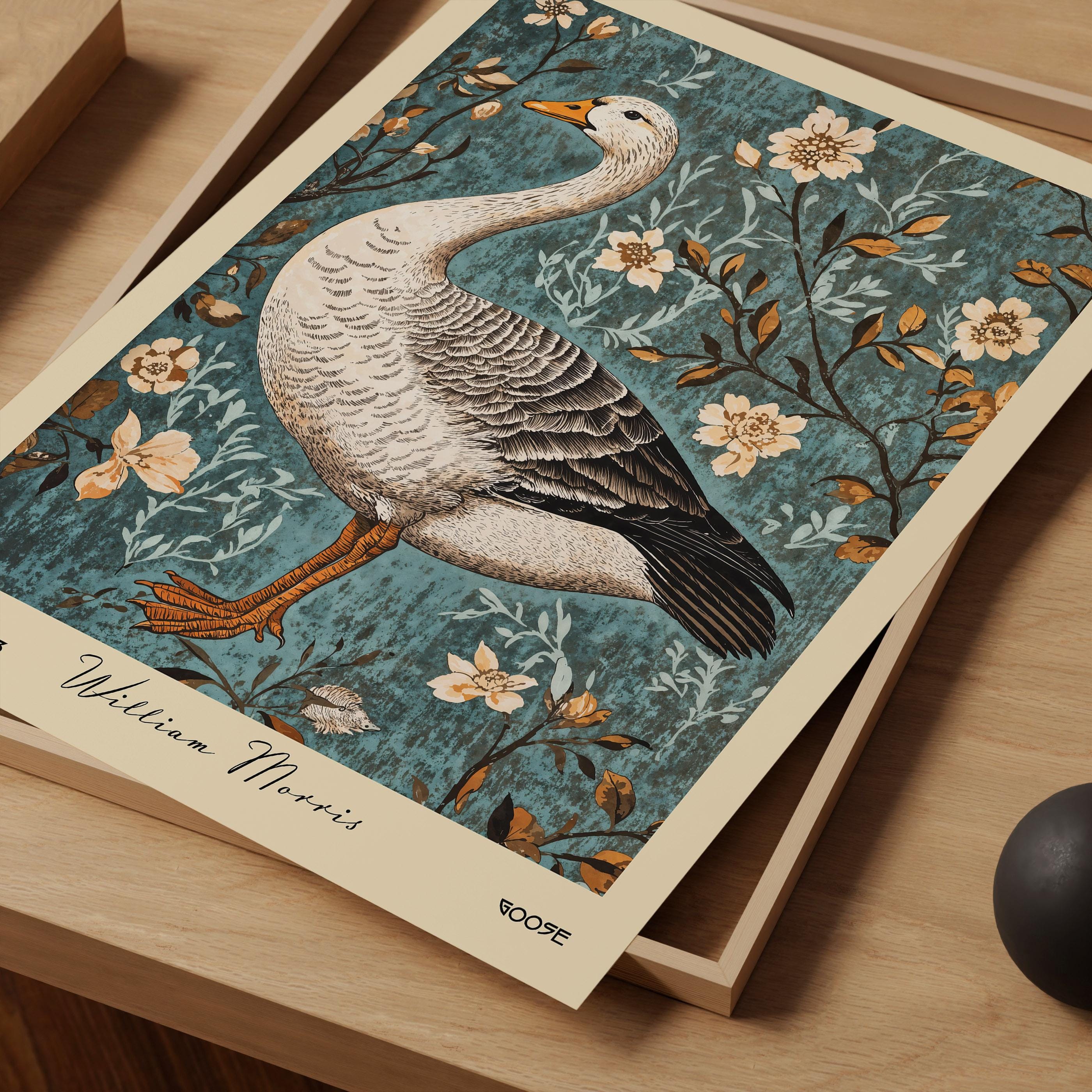 William Morris Goose Art Print - Animal Farm Poster - Floral Bird Wall ...