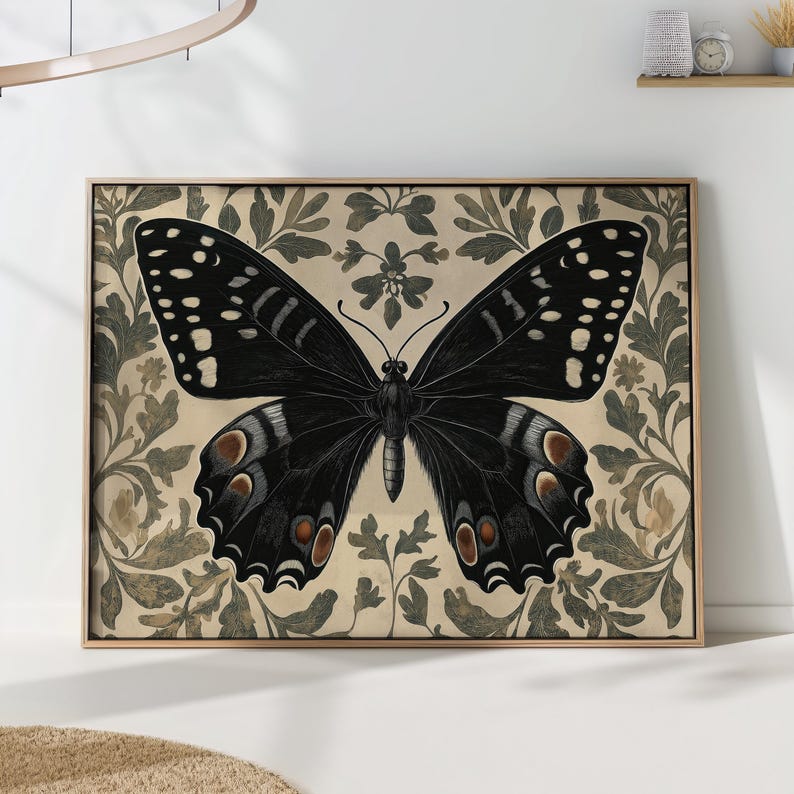William Morris Butterfly Art Print: Vintage Botanical Illustration - Etsy
