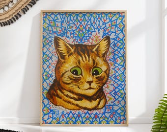Louis Wain Cat Art Print - Whimsical Vintage Feline Poster