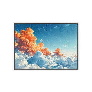 Wolkenposter mit Holzrahmen Bild 9