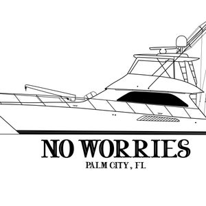 Personalized Boat Drawing | Custom Line Art | Your Boats Design | Line Drawing of your Boat | Digital Boat Art