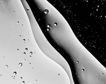 Black White Abstract Photography, Oil and Water, Beautiful Abstract Art, Modern Wall Decor, Colorful Print, Contemporary Art, Colorful Art