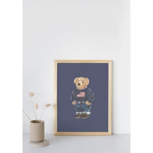 Polo Bear Wall Art Poster | Printable Polo Ralph Downloadable Wall Art