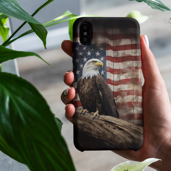 US Flag with Eagle Patriotic Phone Case for iPhone, Samsung and Google, Physical Product