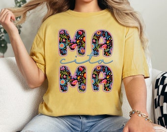 Mamacita Shirt Faux Broderie comme Chemise Mejor Regalo de cumpleaños para Mama Cadeaux maman mexicaine Mamacita Gift Chemise mexicaine Viva Mexico