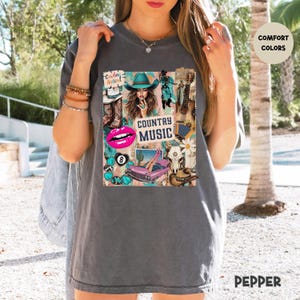 Country Music Shirt Country shirt Gift for Music lover Western Graphic tee Country girl shirt Cowgirl Summer Shirt Western Retro Cowgirl