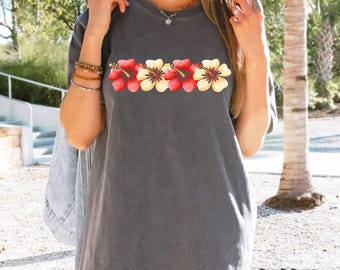 Hibiscus Flower Shirt Maui Shirt Hawaiian Beach Hibiscus Summer Shirt Hibiscus Shirt Beach Shirt Vacation Tee Hawaii Indie Retro Ocean Shirt