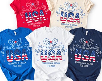 アメリカ建国250周年記念シャツ 自由の祝福 1776-2026 Tシャツ 愛国心あふれるアメリカシャツ 独立記念日