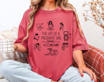Camiseta de embarazo, camiseta de maternidad, regalo divertido para futuras mamás, anuncio de bebé, regalos para mamás jóvenes, regalo para mamás primerizas