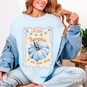 A little Pumpkin is on the way Pregnancy fall Shirt Pumpkin Baby Announcement Fall Pregnancy Reveal Shirt Fall baby shower Pregnancy Reveal