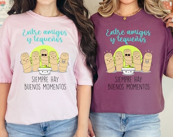 Regali venezuelani Maglietta venezuelana Maglietta Tequeños Maglietta Amigos y tequeños Simpatica maglietta con cibo venezuelano Regalo di Natale per un amico venezuelano
