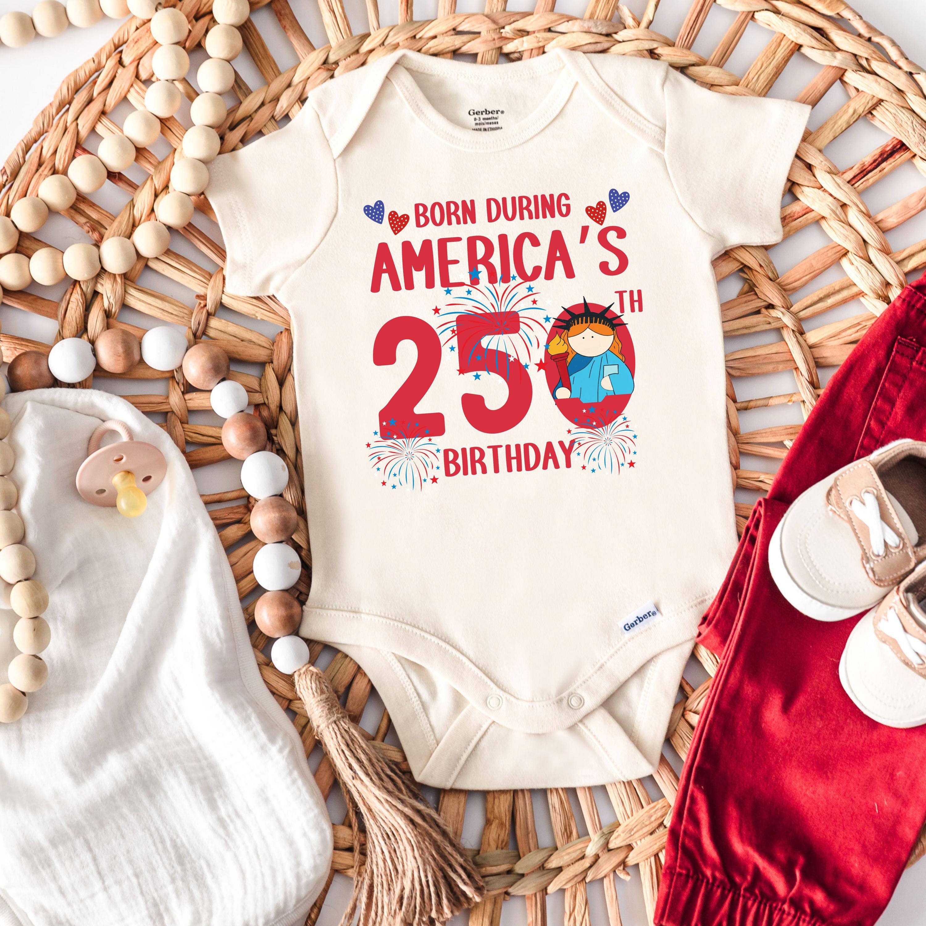 Americas 250th Baby Onesie Fourth of July Infant Bodysuit