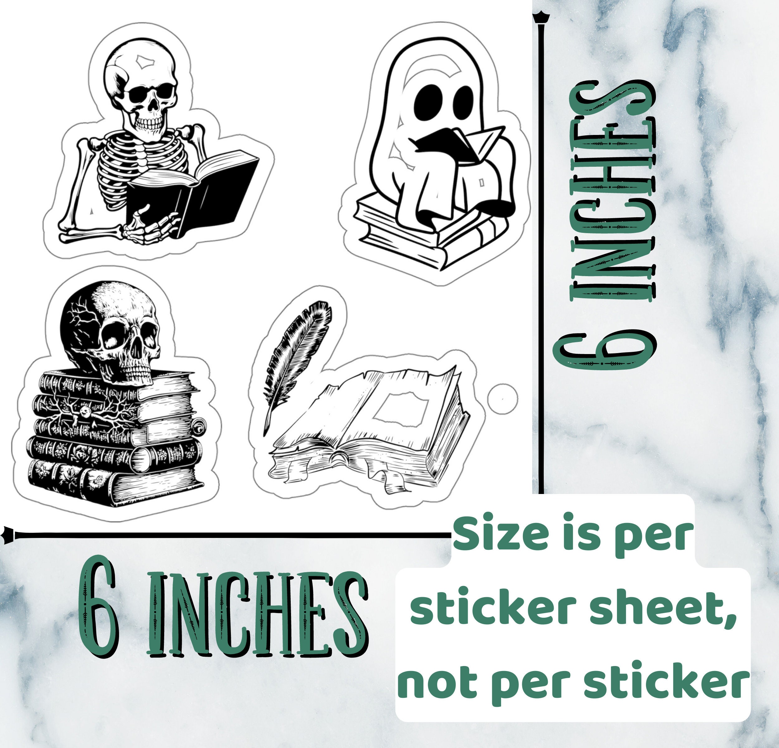 Book Lover Sticker Set, Dark Academia Sticker Sheets, Sticker Packs for ...
