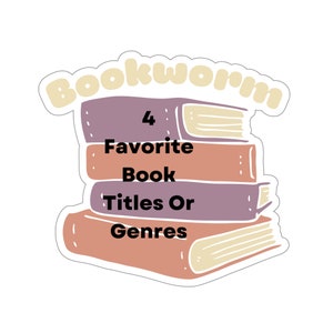 Personalized Book Lover Stickers, Cute Bookworm Gift