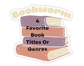 Personalized Book Lover Stickers, Cute Bookworm Gift