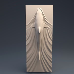 shark , wall decor , panel Relief for CNC Router Aspire Carving Engraver ArtCam 3D Printer Design Instant Download Digital