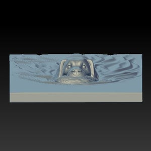 schwimmender Hund Ente Modell, Wanddekor, Panel Relief für CNC Fräser Aspire Carving Engraver ArtCam 3D Drucker Design Sofort Download Digital