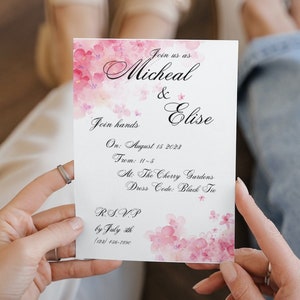 Cherry Blossom Wedding Invitation | Floral Wedding Invitation | Garden Wedding Invitation