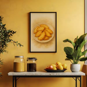 Fried Breadfruit Watercolor Print: Jamaican Kitchen Art (Digital Download