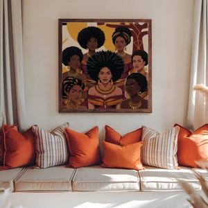 Regal Afrocentric Black Woman Portrait: Melanin Art Print (Digital Download)