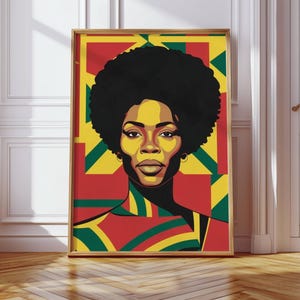 Afro-Caribbean Woman Portrait: Jamaican-Inspired Art Print (Digital Download)