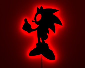 Sonic RGB Sign, Sonic Wooden Wall Decor, Sonic Led Light Sign, Rgb Wall Decor, Kids room decor, Living Room Decor, Home Decor