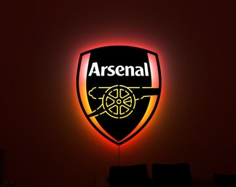 Arsenal Football Club Led Sign, Arsenal Wall Decor, Football Wall Decor, Premiere League, Football Gift, Man Cave, Gift For Man, Home Decor