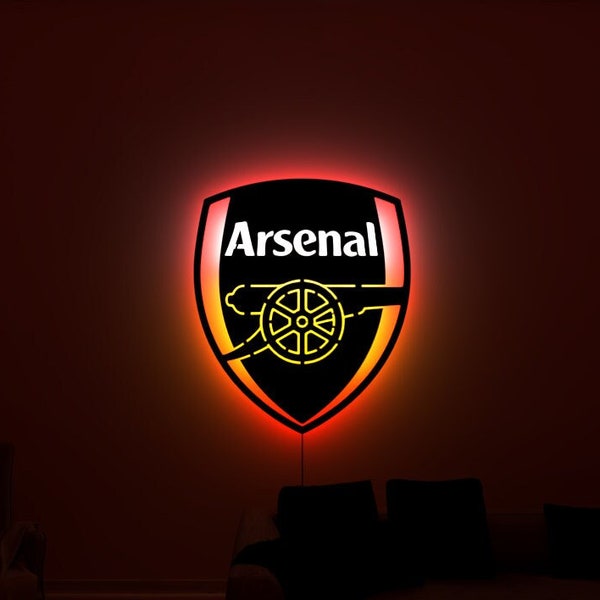 Arsenal Football Club Led Sign, Arsenal Wall Decor, Football Wall Decor, Premiere League, Football Gift, Man Cave, Gift For Man, Home Decor