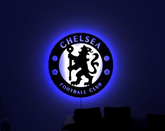 Chelsea Football Club Led Sign, Chelsea Wall Decor, Football Wall Decor, Premiere League, Football Gift, Man Cave, Gift For Man, Home Decor