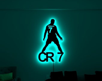 Cristiano Ronaldo Led Sign, Ronaldo Wall Decor, Football Led Sign, CR7 Wall Decor, Ronaldo Sign, Birthday Gift, Kids Room Decor,