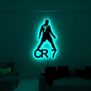 Cristiano Ronaldo Led Sign, Ronaldo Wall Decor, Football Led Sign, CR7 Wall Decor, Ronaldo Sign, Birthday Gift, Kids Room Decor,