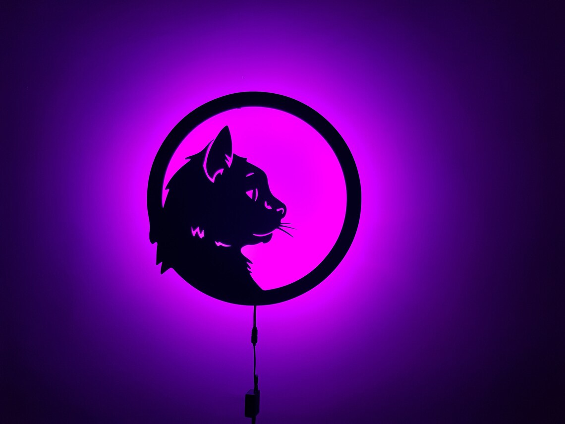 Cat Wall Decor Cat Wall Art Cat Wall Light Pet Shop Gift Etsy