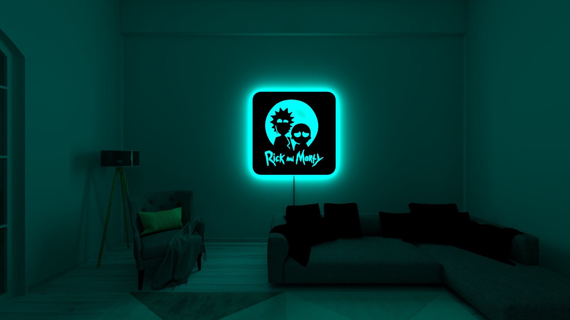 Peinture Moderne A3 Fluorescent Lumineux UV Rick Et Morty Cartoon Décor  Maison